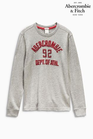 Grey Abercrombie & Fitch Appliqu&eacute; Logo Top